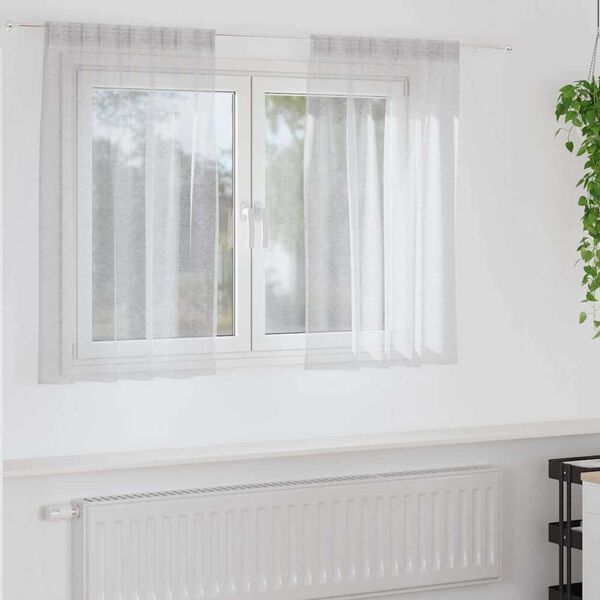 vidaXL Rideau en Voile 2 pcs Gris clair 140 x 140 cm Polyester