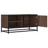 vidaXL Meuble TV ch&ecirc;ne marron 80x34,5x40 cm bois d'ing&eacute;nierie et m&eacute;tal