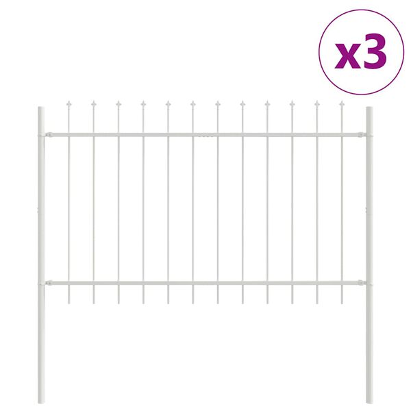 vidaXL Cl&ocirc;ture de jardin 3 pcs Blanc 5,1 x 1,2 m