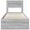 vidaXL Cadre de lit Gris Sonoma 100 x 200 cm Bois de pin massif