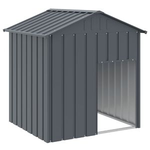 vidaXL Niche pour chien avec toit anthracite acier galvanis&eacute;