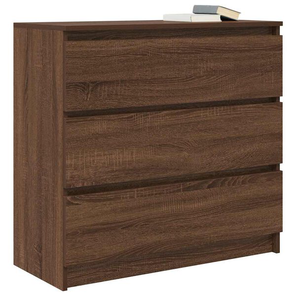 vidaXL Buffet chêne marron 80x35x76 cm bois d'ingénierie