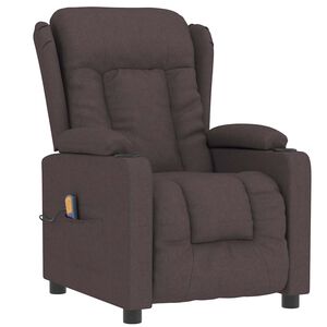 vidaXL Fauteuil de massage Marron fonc&eacute; Tissu