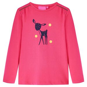 T-shirt enfants &agrave; manches longues rose vif 104