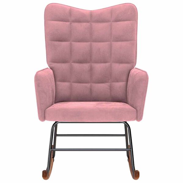 vidaXL Chaise à bascule Rose Velours