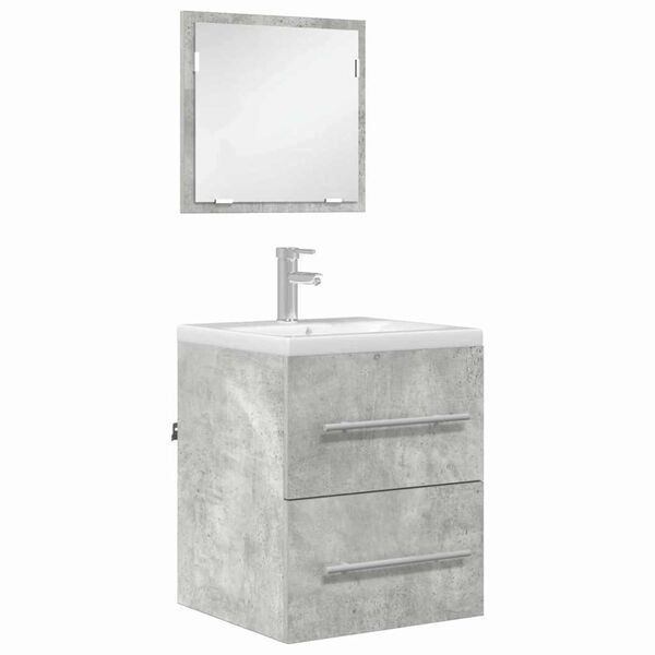 vidaXL Ensemble de mobilier de salle de bain Gris 41 x 38,5 x 48 cm