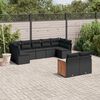 vidaXL Salon de jardin 9 pcs avec coussins noir r&eacute;sine tress&eacute;e