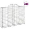 vidaXL Paniers &agrave; gabions arqu&eacute;s 18 pcs 200x30x140/160 cm Fer galvanis&eacute;