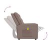 vidaXL Fauteuil de massage inclinable &agrave; 2 places taupe tissu