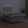 vidaXL Sommier &agrave; lattes de lit avec matelas LED Cappuccino 120x200 cm