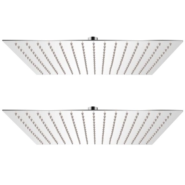 vidaXL Pomme de douche plongeante 2 pcs Acier inoxydable 40x40 cm