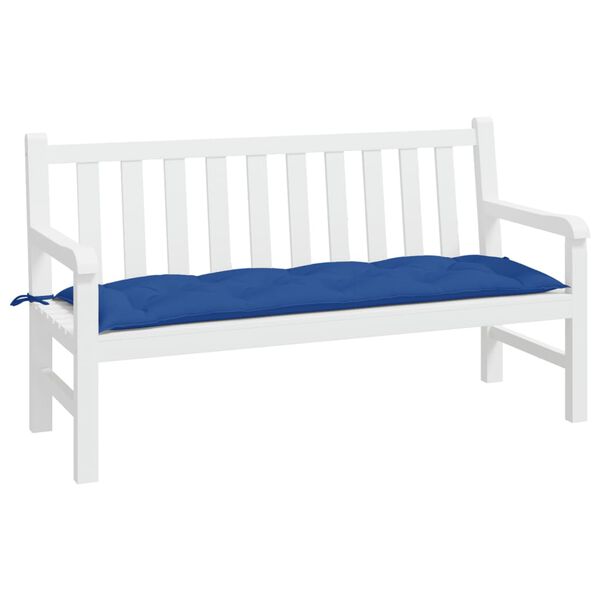 vidaXL Coussin de banc de jardin bleu 150x50x7 cm tissu oxford