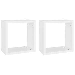 vidaXL &Eacute;tag&egrave;res cube murales 2 pcs Blanc 30x15x30 cm