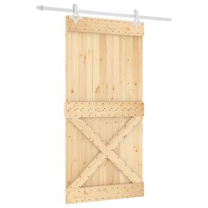 vidaXL Porte coulissante 100 x 210 cm Bois de pin massif (non trait&eacute;)
