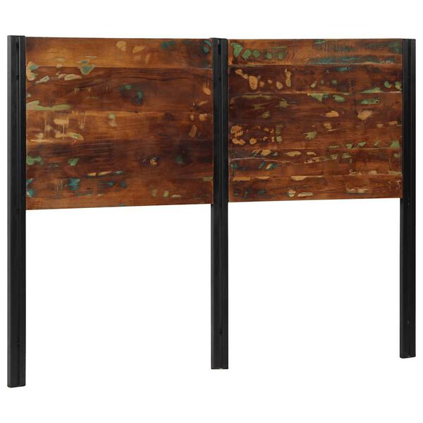 vidaXL T&ecirc;te de lit 140 cm bois massif r&eacute;cup&eacute;r&eacute; et fer
