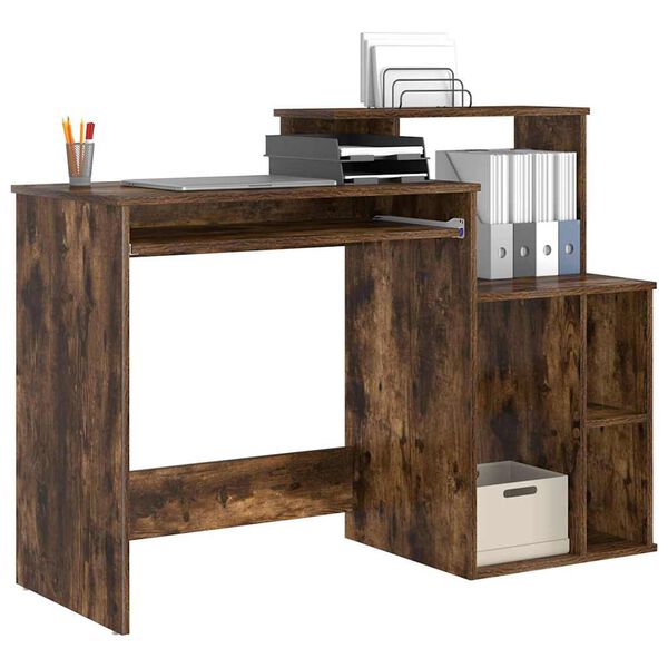 vidaXL Bureau Ch&ecirc;ne fum&eacute; 120,5 x 44 x 88,5 cm Bois d'ing&eacute;nierie