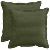 vidaXL Housse de coussin 2 pc HOUTEN Vert 30 x 30 cm velours c&ocirc;tel&eacute;