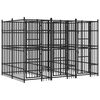 vidaXL Chenil d'ext&eacute;rieur pour chiens Acier 5,53 m&sup2;