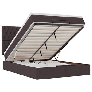 VidaXL Cadre de lit ottoman avec matelas marron fonc&eacute; 140x200 cm tissu