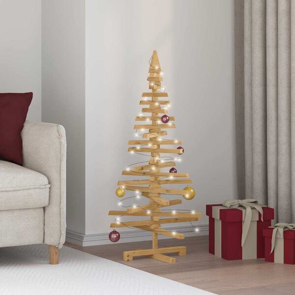 vidaXL Arbre de Noël en bois Marron 120 cm Bois massif en pin