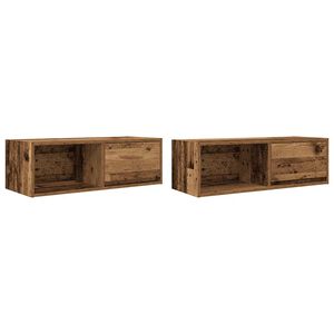 vidaXL Meubles TV 2 pcs vieux bois 80x31x25,5 cm bois d'ing&eacute;nierie