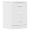 vidaXL Tables de chevet 2 pcs Blanc 38x35x56 cm Bois d'ing&eacute;nierie