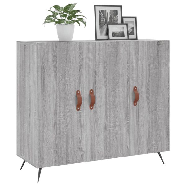 vidaXL Buffet sonoma gris 90x34x80 cm bois d'ingénierie
