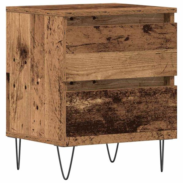 vidaXL Cabinet de chevet Bois ancien 40 x 35 x 50 cm Bois d'ing&eacute;nierie