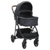 vidaXL Poussette pour b&eacute;b&eacute; 2-en-1 Anthracite et noir Acier