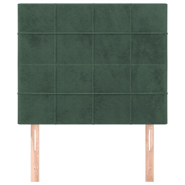 vidaXL T&ecirc;te de lit Vert fonc&eacute; 90x5x118/128 cm Velours