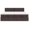 VidaXL Cadre de lit ottoman avec matelas marron fonc&eacute; 180x200 cm tissu
