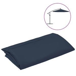 vidaXL Tissu de remplacement pour parasol d&eacute;port&eacute; bleu 300 cm