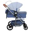 vidaXL Poussette pour b&eacute;b&eacute; 3-en-1 Bleu marine Aluminium