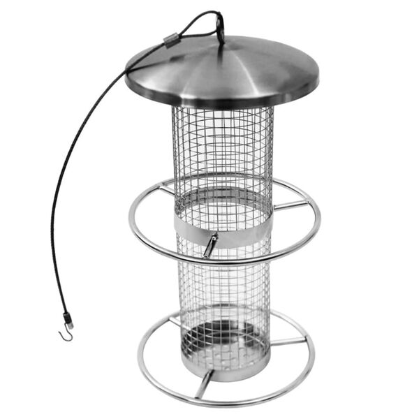 HI Station d'alimentation d'oiseaux suspendue 14x27,5 cm inox