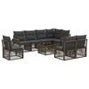 vidaXL Ensemble de canap&eacute; de jardin 9 pc Gris et Gris fonc&eacute; polyrotin