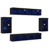 vidaXL Ensemble meuble TV 8 pcs Ch&ecirc;ne noir Bois d'ing&eacute;nierie