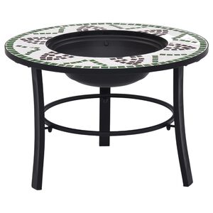 vidaXL Foyer mosa&iuml;que Vert 68 cm C&eacute;ramique