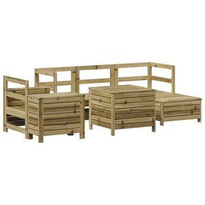 vidaXL Salon de jardin 7 pcs bois de pin impr&eacute;gn&eacute;