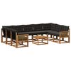vidaXL Ensemble de canap&eacute;s d'ext&eacute;rieur 10 pcs Naturel et noir