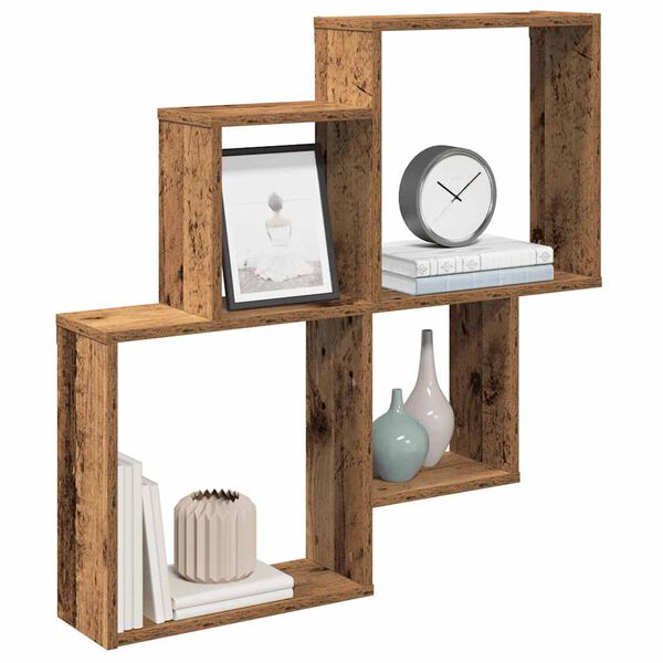 VidaXL Étagère murale vieux bois 80x15x78,5 cm bois d'ingénierie