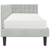 vidaXL Cadre de lit d'angle avec matelas 2 pcs Gris clair Velours