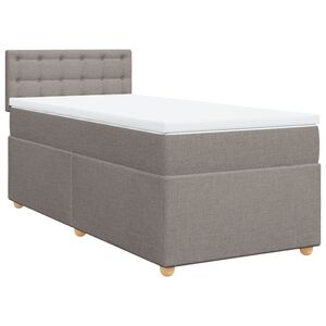 vidaXL Sommier &agrave; lattes de lit avec matelas Taupe 80x200 cm Tissu
