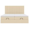 VidaXL Cadre de lit ottoman avec matelas crème 160x200 cm tissu