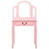 vidaXL Coiffeuse et tabouret Rose 65x36x128 cm Bois de paulownia MDF