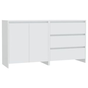 vidaXL Buffets 2 pcs Blanc Bois d'ing&eacute;nierie