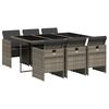 vidaXL Ensemble &agrave; manger de jardin et coussins 7 pcs gris rotin