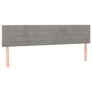 vidaXL T&ecirc;tes de lit Gris clair 180x5x78/88 cm Velours