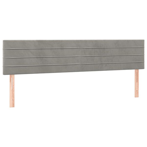 vidaXL T&ecirc;tes de lit Gris clair 180x5x78/88 cm Velours