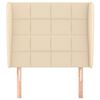 vidaXL T&ecirc;te de lit avec oreilles Cr&egrave;me 83x23x118/128 cm Tissu