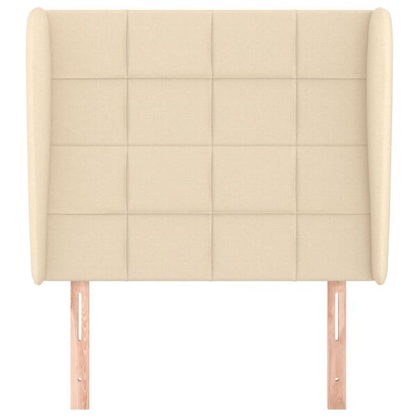vidaXL T&ecirc;te de lit avec oreilles Cr&egrave;me 83x23x118/128 cm Tissu